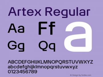 Artex Regular Version 1.005图片样张