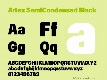 Artex SemiCondensed Black Version 1.005图片样张