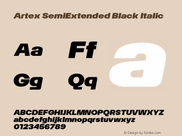 Artex SemiExtended Black Italic Version 1.005图片样张