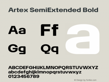 Artex SemiExtended Bold Version 1.005图片样张