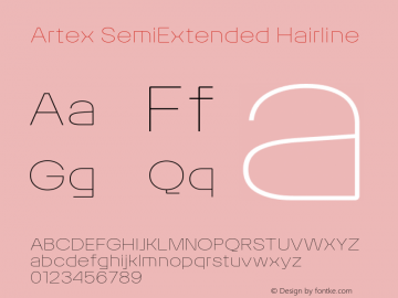 Artex SemiExtended Hairline Version 1.005图片样张