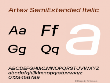 Artex SemiExtended Italic Version 1.005图片样张