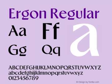 Ergon Regular Version 1.001;hotconv 1.0.117;makeotfexe 2.5.65602图片样张