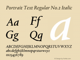 Portrait Text Regular No.2 Italic Version 1.001图片样张