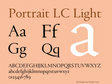 Portrait LC Light Version 1.001;PS 001.001;hotconv 1.0.57;makeotf.lib2.0.21895图片样张