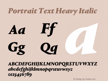 Portrait Text Heavy Italic Version 1.001;PS 001.001;hotconv 1.0.57;makeotf.lib2.0.21895图片样张