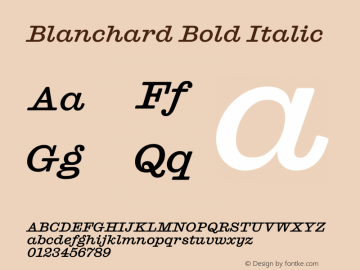 Blanchard Bold Italic Version 1.001 (2023-01-15) | web-ttf图片样张