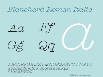 Blanchard Italic Version 1.001 (2023-01-15) | web-ttf图片样张