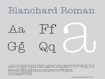 Blanchard Roman Version 1.001 (2023-01-15) | web-ttf图片样张