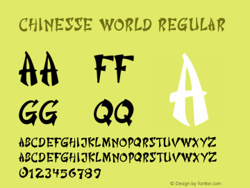 ChinesseWorldRegular Version 1.001;Fontself Maker 3.5.8图片样张