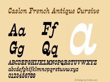 Caslon French Antique Cursive Version 1.001 (2019-12-12) | web-ttf图片样张