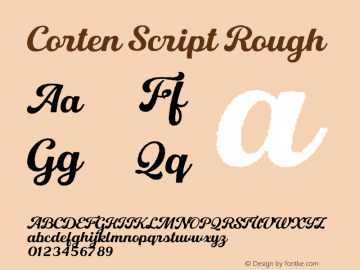 Corten Script Rough Version 1.000;hotconv 1.0.109;makeotfexe 2.5.65596图片样张