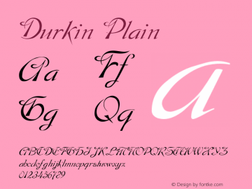 Durkin Plain Unknown Font Sample