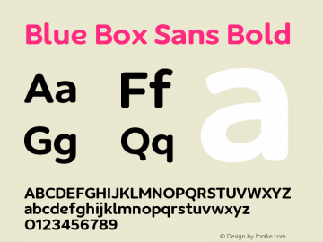 Blue Box Sans Bold Version 1.000;FEAKit 1.0图片样张