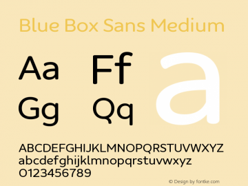 Blue Box Sans Medium Version 1.000;FEAKit 1.0图片样张