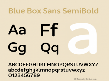 Blue Box Sans SemiBold Version 1.000;FEAKit 1.0图片样张
