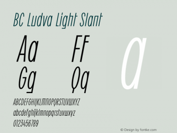 BC Ludva Light Slant Version 1.000;Glyphs 3.1.2 (3151)图片样张