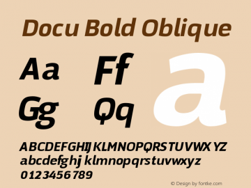 Docu Bold Oblique Version 2.000 | FøM Fix图片样张