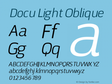 Docu Light Oblique Version 3.000 | FøM Fix图片样张