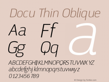 Docu Thin Oblique Version 3.000 | FøM Fix图片样张