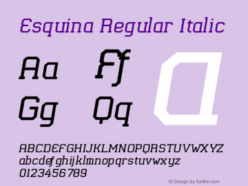 Esquina Regular Italic Version 1.000 | FøM Fix图片样张