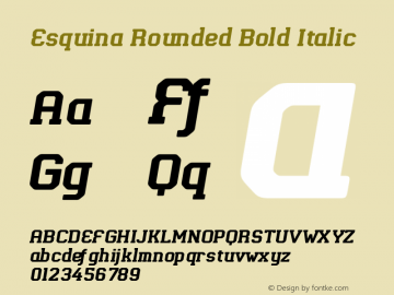 Esquina Rounded Bold Italic Version 1.000 | FøM Fix图片样张