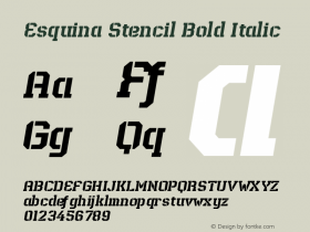 Esquina Stencil Bold Italic Version 1.000 | FøM Mod图片样张