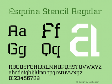 Esquina Stencil Regular Version 1.000 | FøM Fix图片样张