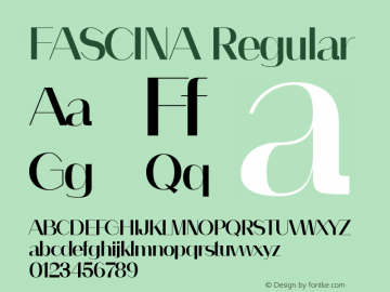 FASCINA Version 1.000;January 18, 2023;FontCreator 14.0.0.2863 64-bit图片样张