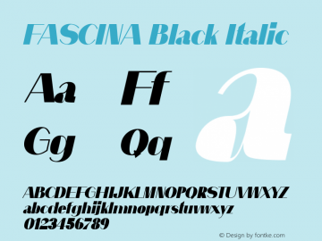 FASCINA Black Italic Version 1.000;January 18, 2023;FontCreator 14.0.0.2863 64-bit图片样张