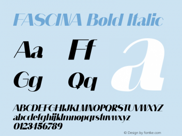 FASCINA Bold Italic Version 1.000;January 18, 2023;FontCreator 14.0.0.2863 64-bit图片样张