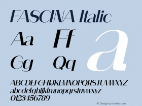 FASCINA Italic Version 1.000;January 18, 2023;FontCreator 14.0.0.2863 64-bit图片样张