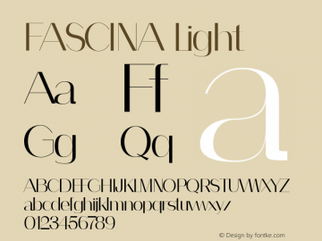 FASCINA Light Version 1.000;January 18, 2023;FontCreator 14.0.0.2863 64-bit图片样张