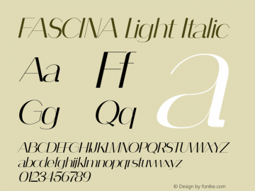 FASCINA Light Italic Version 1.000;January 18, 2023;FontCreator 14.0.0.2863 64-bit图片样张