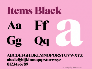 Items Black Version 1.001;Glyphs 3.2 (3177)图片样张