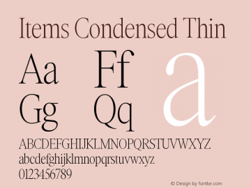 Items Condensed Thin Version 1.000;Glyphs 3.2 (3177)图片样张