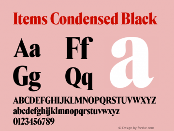 Items Condensed Black Version 1.001;Glyphs 3.2 (3177)图片样张