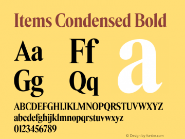 Items Condensed Bold Version 1.001;Glyphs 3.2 (3177)图片样张