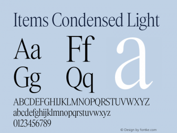 Items Condensed Light Version 1.001;Glyphs 3.2 (3177)图片样张
