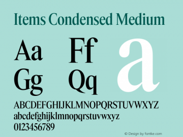 Items Condensed Medium Version 1.001;Glyphs 3.2 (3177)图片样张
