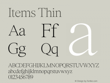 Items Thin Version 1.001;Glyphs 3.2 (3177)图片样张
