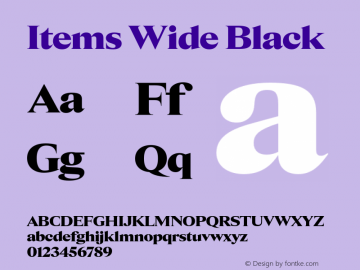Items Wide Black Version 1.001;Glyphs 3.2 (3177)图片样张