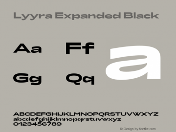 Lyyra Expanded Black Version 1.001;hotconv 1.0.109;makeotfexe 2.5.65596图片样张