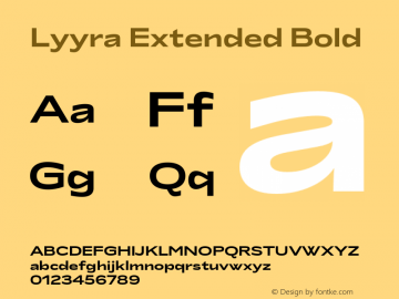 Lyyra Extended Bold Version 1.001;hotconv 1.0.109;makeotfexe 2.5.65596图片样张