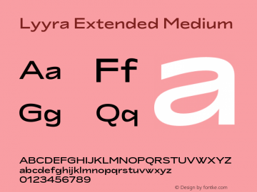 Lyyra Extended Medium Version 1.001;hotconv 1.0.109;makeotfexe 2.5.65596图片样张