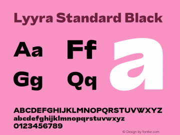 Lyyra Standard Black Version 1.001;hotconv 1.0.109;makeotfexe 2.5.65596图片样张