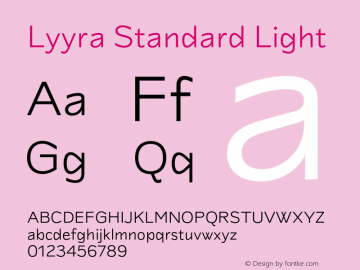 Lyyra Standard Light Version 1.001;hotconv 1.0.109;makeotfexe 2.5.65596图片样张