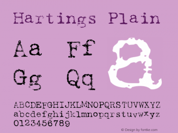 Hartings Plain Unknown Font Sample