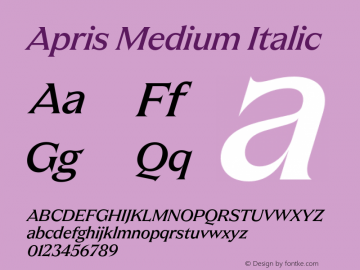 Apris Medium Italic Version 1.001;FEAKit 1.0图片样张