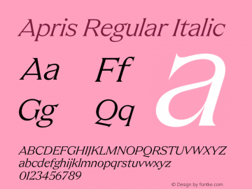 Apris Regular Italic Version 1.001;FEAKit 1.0图片样张